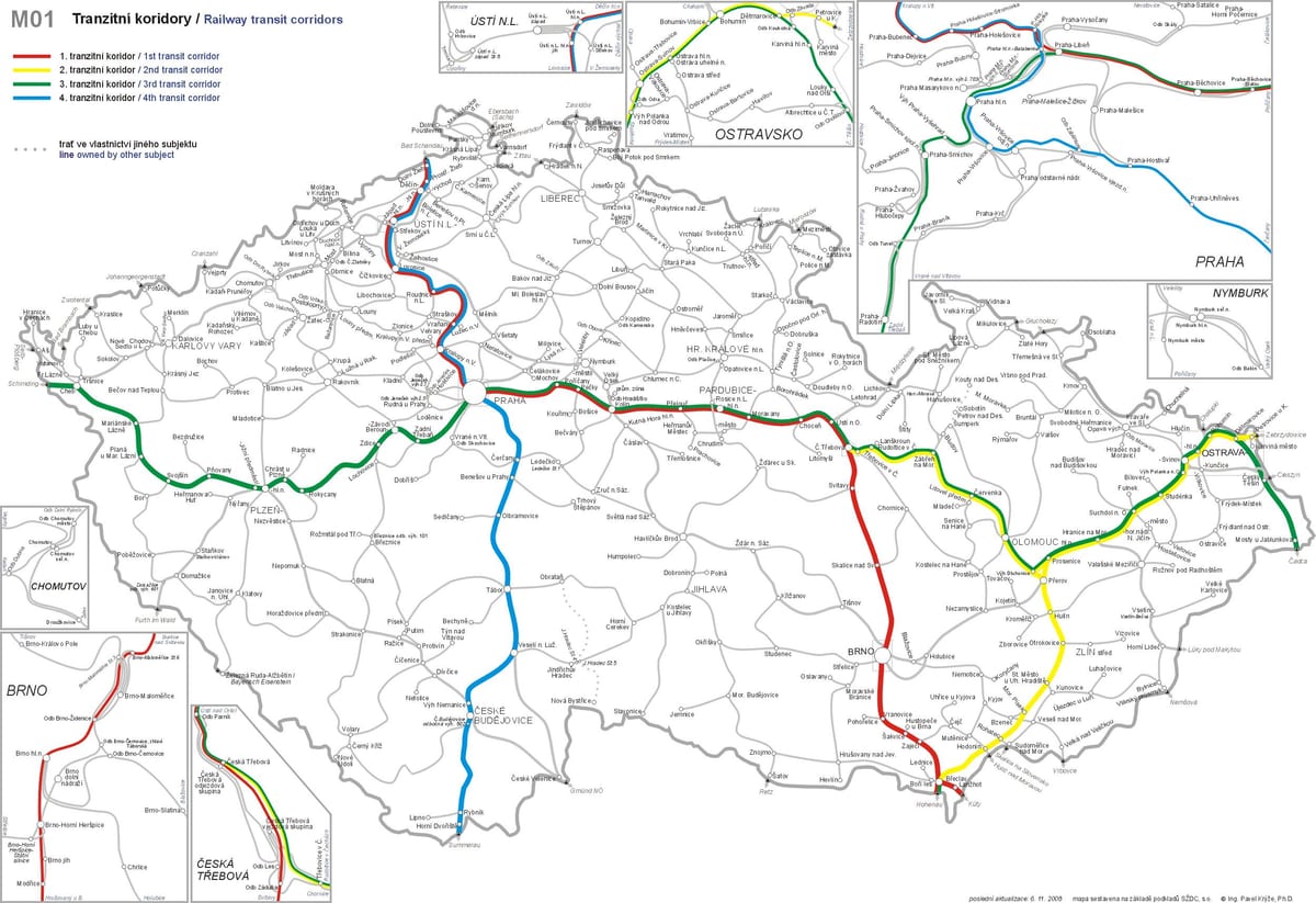 Tschechische Republik-rail-Karte