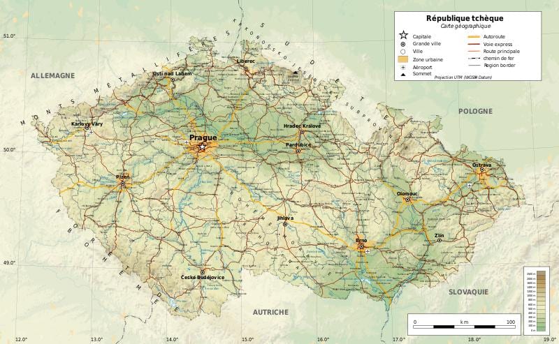 Tschechien Geographie Karte