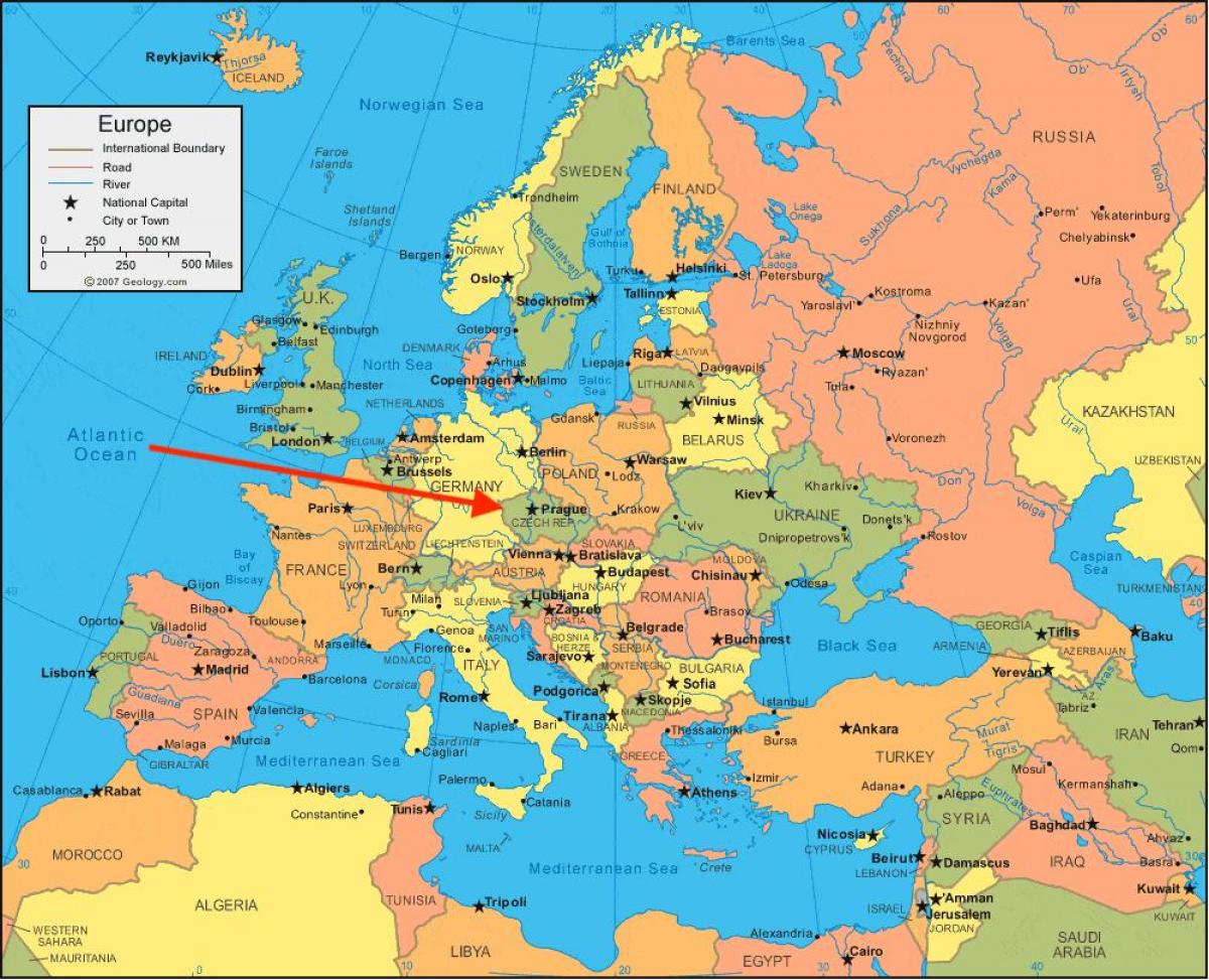 Karte von Tschechische Republik in Europa