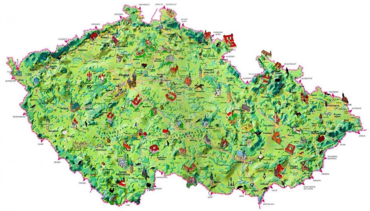touristische Landkarte Tschechien