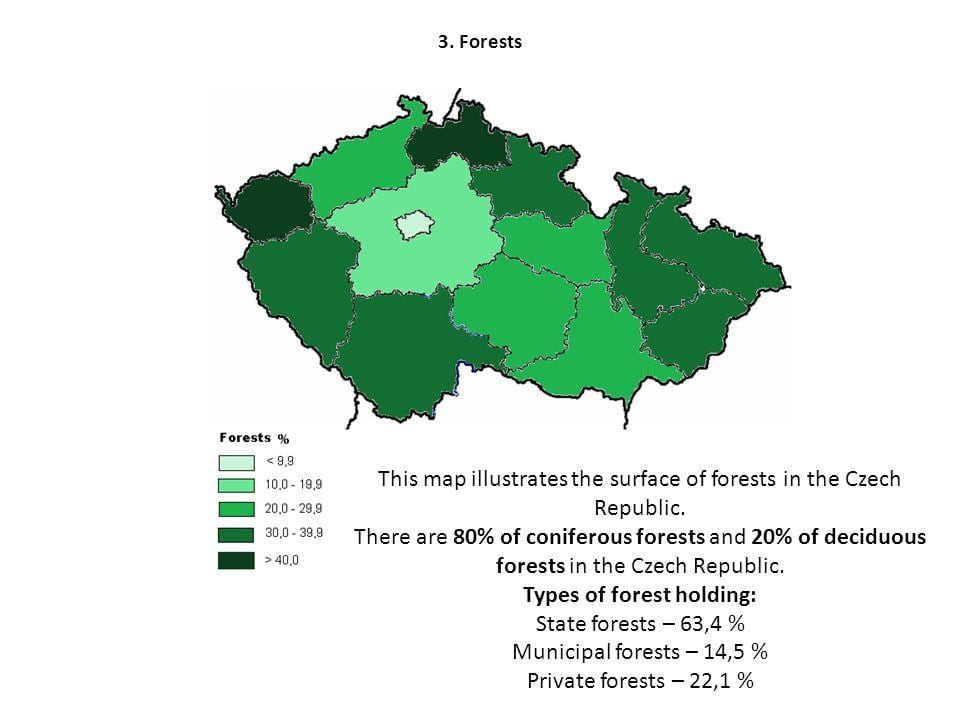 Tschechien Wälder Karte