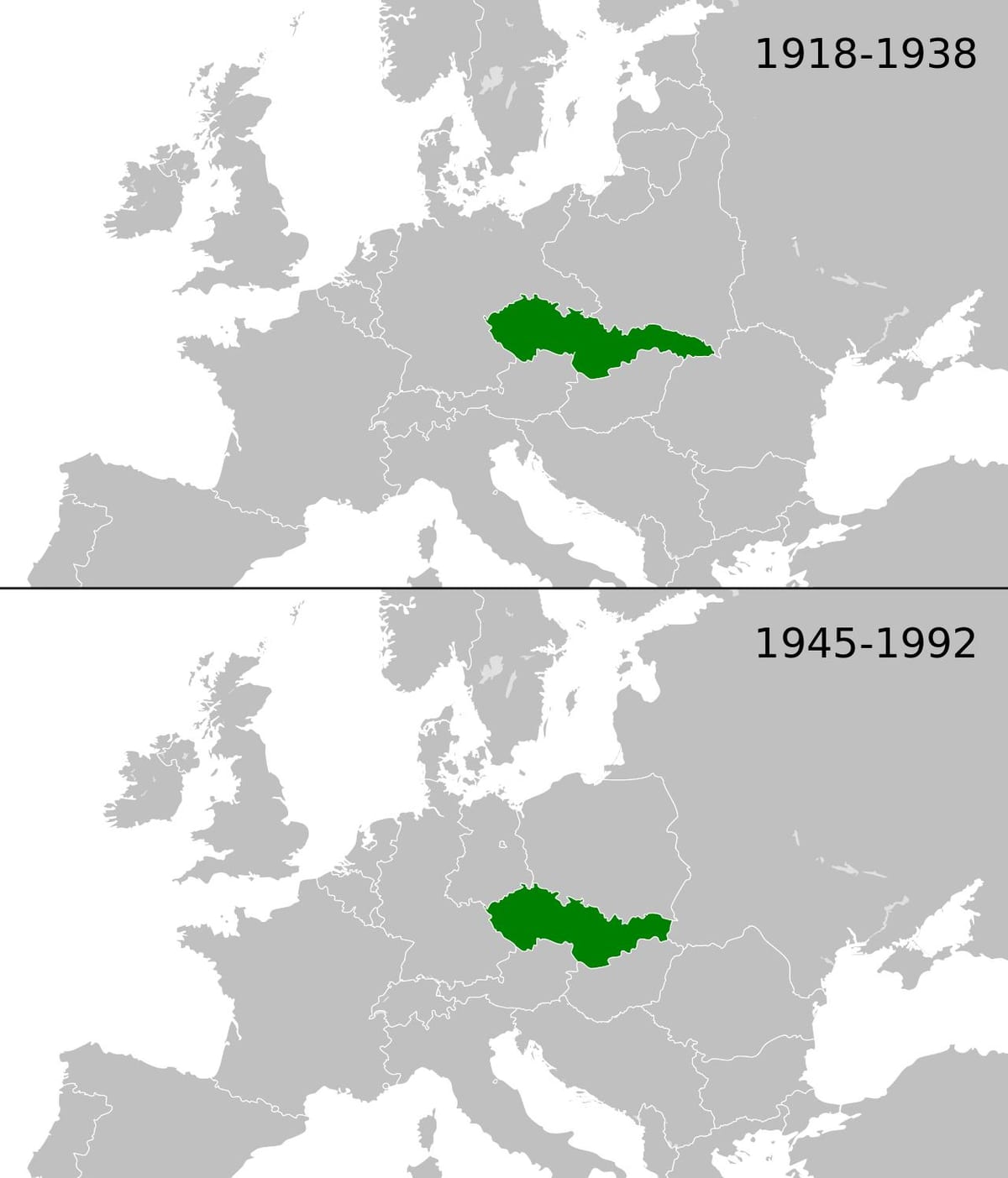 Karte von Europa-Tschechoslowakei