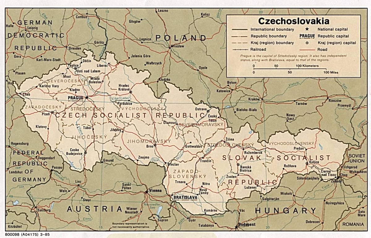 Karte der Tschechoslowakei 1918