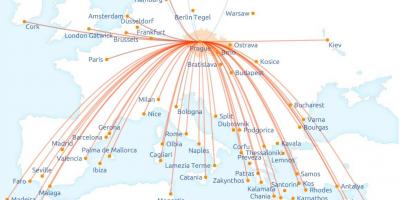 Karte von Czech airlines route