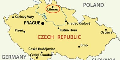 Karte von Liberec, Tschechische Republik