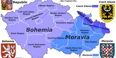 Karte von Mähren, Tschechische Republik