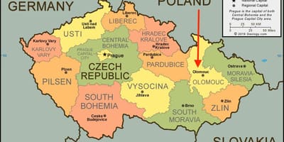 Karte von olomouc Tschechische Republik