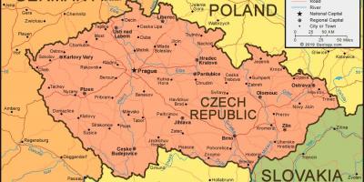 Karte der Tschechischen Republik und den umliegenden Ländern